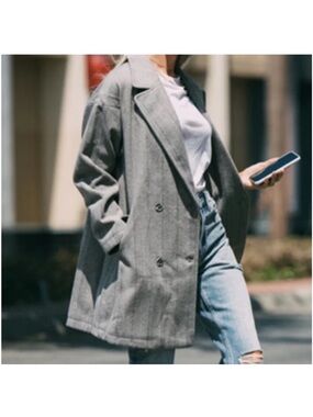 Amaryllis X Almost readyblog Gray coat/Jacket Sz S Double Breasted